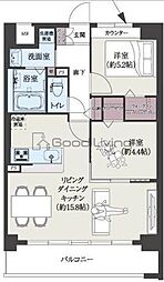 エルグランド博多の杜 2LDKの間取図画像
