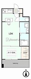 エステート・モア天神 1LDKの間取図画像