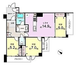 ビッグヴァン宮前平 3LDKの間取図画像