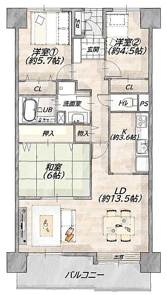 間取りを拡大表示