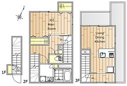 VIVRE都立大学 1LDKの間取図画像