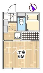 グリーンハイツ 1Kの間取図画像