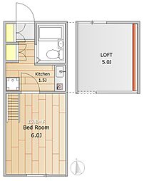 ヴィラ・エルム 1SKの間取図画像