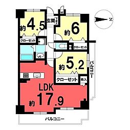 エスリード桃山台 2SLDKの間取図画像