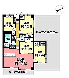 エステムコート吹田片山公園フローラ 4LDKの間取図画像