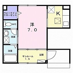 ストーキア 1Kの間取図画像