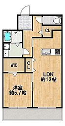 住吉ニューライフ 1LDKの間取図画像