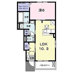 JR山陽本線 大門駅 徒歩20分の賃貸アパート 1階1LDKの間取り