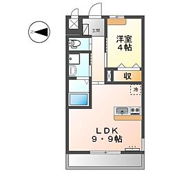 オリーブ 1LDKの間取図画像