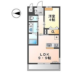 オリーブ 1LDKの間取図画像