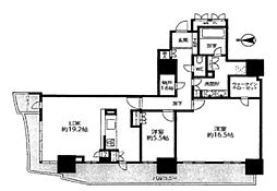 ローレルタワー堺筋本町 2LDKの間取図画像