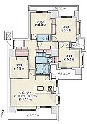 ダイアパレス知事公館 4LDKの間取図画像