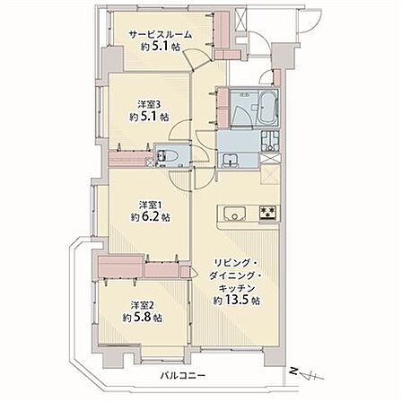 3SLDK 間取り