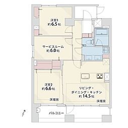 グランステューディオ中目黒 2SLDKの間取図画像