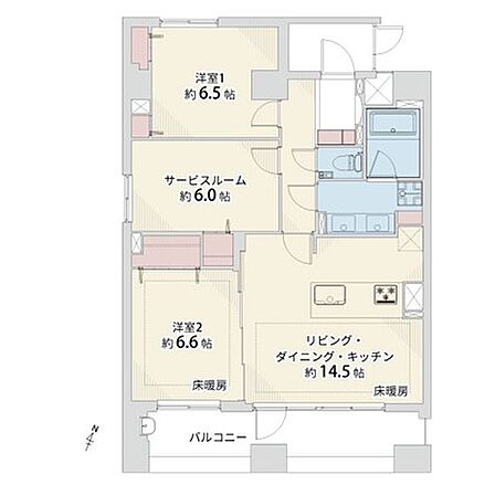 2LDK+S(納戸)、専有面積75.58?、バルコニー12.73?、ポーチ2.98?、室内リノベーション実施