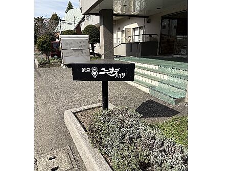 緑豊かな植栽に囲まれたエントランスアプローチです。手入れの行き届いた植栽が、毎日の帰宅を優しく迎えてくれます。ゆとりある空間設計で、ベビーカーの移動などもスムーズに行えて安心ですね