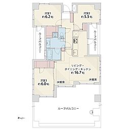 THE・パームス木場公園 3LDKの間取図画像