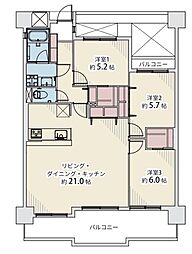 サングレート箱崎公園東 3LDKの間取図画像