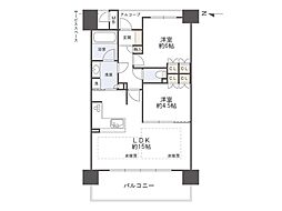 ザ・大阪レジデンス梅田 2LDKの間取図画像