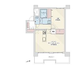 ライオンズマンション第2中島公園通り 1LDKの間取図画像