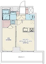 ジェイパーク自由が丘 1LDKの間取図画像