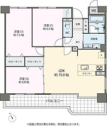 シティハイツ二日市 3LDKの間取図画像