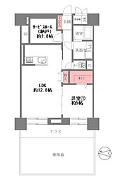 今福スカイハイツ 1LDKの間取図画像