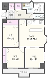 GSハイム南堀江 3LDKの間取図画像