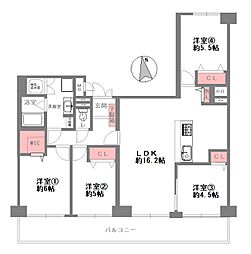 第2西緑ケ丘スカイハイツ 4DKの間取図画像