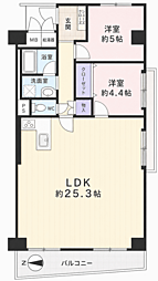三陽ハイツ都島 2LDKの間取図画像