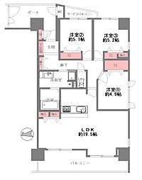 メロディーハイム鶴見パークオアシス 3LDKの間取図画像