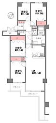 京橋グリーンハイツ3号棟 4LDKの間取図画像