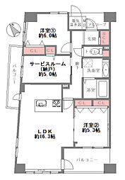 アーバンライフフォルムズ江戸堀 3LDKの間取図画像