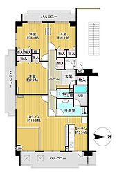 ジオ緑地公園4番館 3LDKの間取図画像