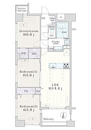 ラ・アトレ横濱鶴見2 2SLDKの間取図画像