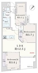 エルズ新横浜プリズムピラー 3LDKの間取図画像
