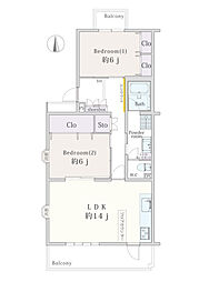 光が丘パークタウンゆりの木通り南1-6-4 2LDKの間取図画像