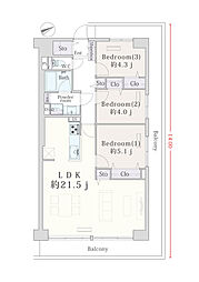 ソフトタウン生田 3LDKの間取図画像