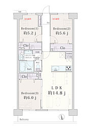 コープ野村湘南本郷台2号棟 3LDKの間取図画像