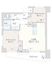 ライオンズマンション横浜駅東 2LDKの間取図画像