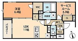 SPコート興野 1SLDKの間取図画像