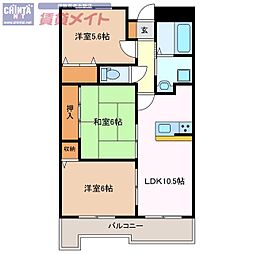グランディス伊賀上野 3LDKの間取図画像