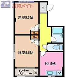 オリオノハイツ 2Kの間取図画像