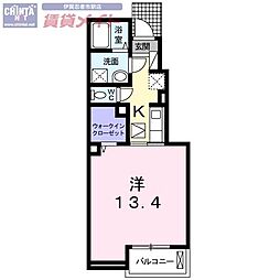 ガーデン・ヒル 1Kの間取図画像
