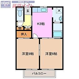 ノースリバー上野 2Kの間取図画像