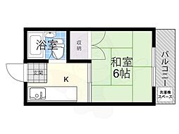 ハイツ森田 1Kの間取図画像