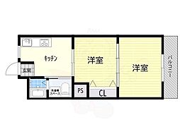 第五マンション 1LDKの間取図画像