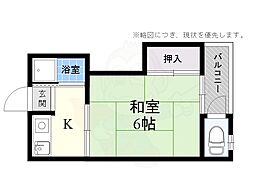 コーポ白梅 1Kの間取図画像
