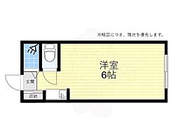 村田ハイツ ワンルームの間取図画像