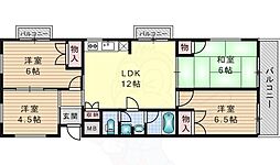 ゼンコウコーポラス6号棟 4LDKの間取図画像